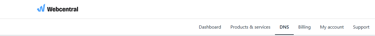 Webcentral dns tab